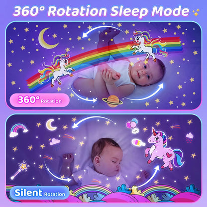 Enchanting Kids Night Light Projector with 21 Films & Bluetooth Music Player - Rechargeable Star Projector for Magical Bedroom Decor and Perfect Birthday Gift